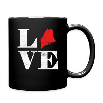 Fière Amérique Carte terrestre de l’État Amour Maine - Mug uni - noir - Droite