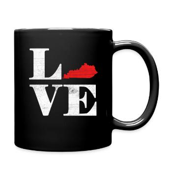 Proud America State Land Map Love Kentucky - Full Colour Mug - black - Right