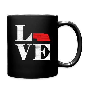 Fière Amérique Carte terrestre de l’État Amour Nebraska - Mug uni - noir - Droite