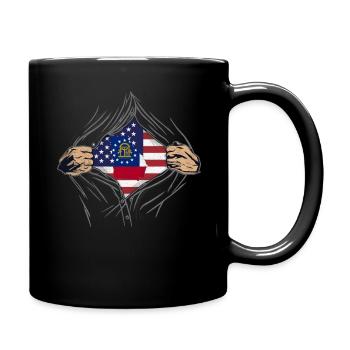 Rip Reveal America Drapeau de l’État Géorgie - Mug uni - noir - Droite