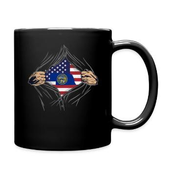 Rip Reveal America Drapeau de l’État du Nebraska - Mug uni - noir - Droite