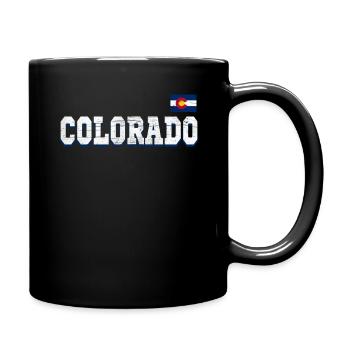 State Name America State Flag Colorado - Tasse einfarbig - Schwarz - Rechts