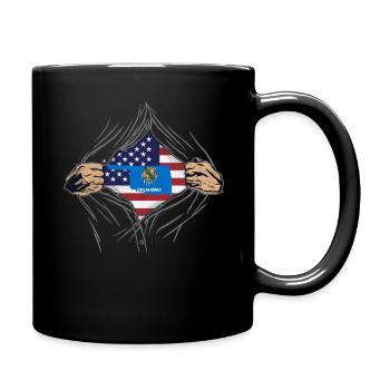 Rip Reveal America State Flag Oklahoma - Tasse einfarbig - Schwarz - Rechts