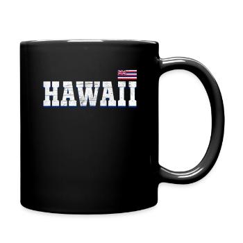 State Name America State Flag Hawaii - Tasse einfarbig - Schwarz - Rechts