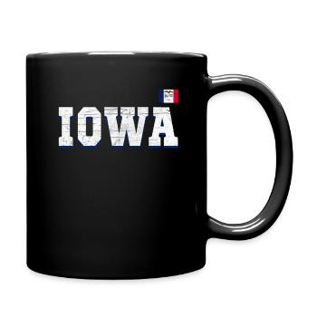 State Name America State Flag Iowa - Tasse einfarbig - Schwarz - Rechts