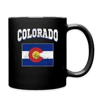US America State Flag Land Map Colorado - Tasse einfarbig - Schwarz - Rechts