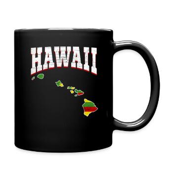 US America State Flag Land Map Hawaii - Full Colour Mug - black - Right