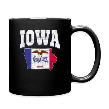 US America State Flag Land Map Iowa - Full Colour Mug - black - Right