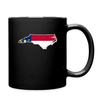 Land America US State Distressed North Carolina - Tasse einfarbig - Schwarz - Rechts