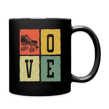 Retro Love Skating Board Skate Skater Skateboard - Mug uni - noir - Droite