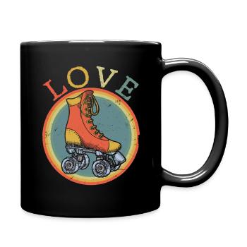 Retro Skating Board Skate Skater Skateboard - Mug uni - noir - Droite