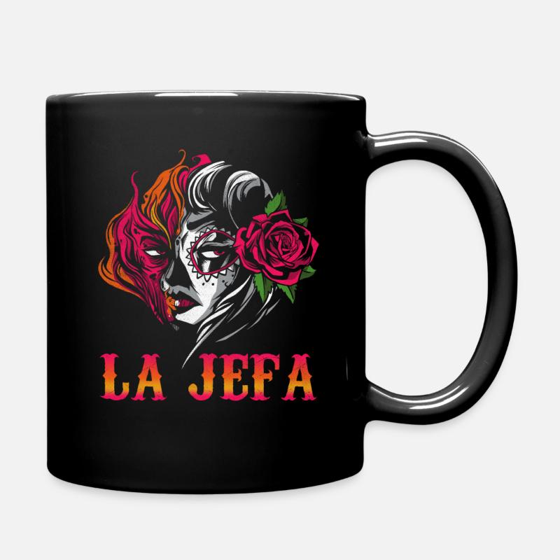 Jefa Halloween Rose Sugar Skull Muertos Dead - Tasse einfarbig - Schwarz