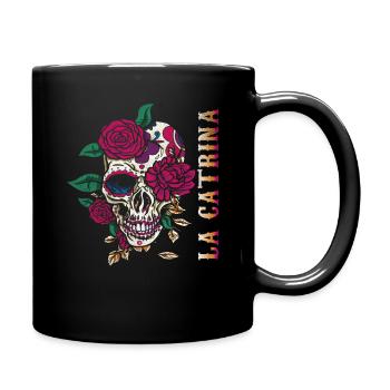 Catrina Creepy Sugar Skull Muertos Dead Halloween - Tasse einfarbig - Schwarz - Rechts