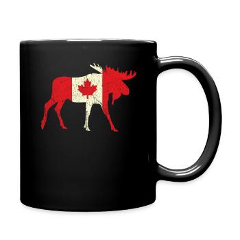 Elk Deer Canada Flag Proud Canadian Canada Day - Tasse einfarbig - Schwarz - Rechts