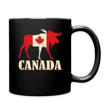 Deer Elk Canada Flag Proud Canadian Canada Day - Tasse einfarbig - Schwarz - Rechts