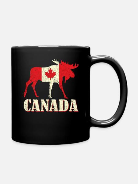 Deer Elk Canada Flag Proud Canadian Canada Day - Tasse einfarbig - Schwarz
