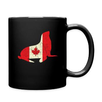 Seal Sea Canada Flag Proud Canadian Canada Day - Tasse einfarbig - Schwarz - Rechts
