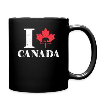 Heart Bear Canada Flag Proud Canadian Canada Day - Tasse einfarbig - Schwarz - Rechts