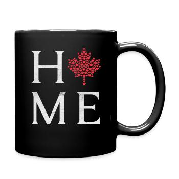 Maple Heart Home Canada Proud Canadian Canada Day - Full Colour Mug - black - Right