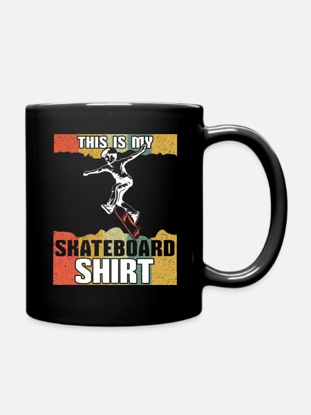 Vintage Skating Board Skate This My Skateboard - Full Colour Mug - black