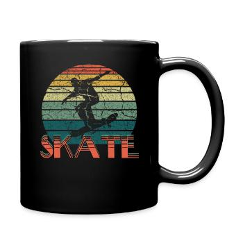 Planche de patinage rétro Skateboard vintage - Mug uni - noir - Droite