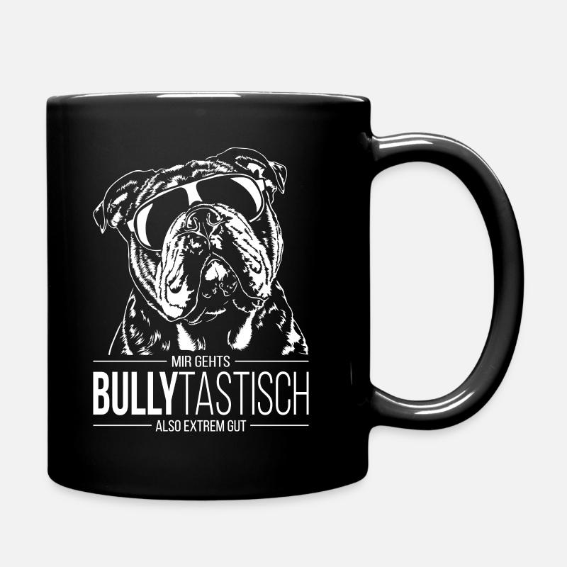 BULLYTASTISCH Old English Bulldog Hundespruch OEB - Tasse einfarbig - Schwarz