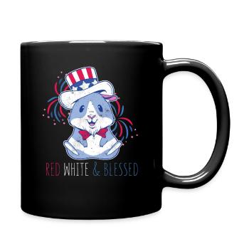 Blessed American Pig Guinea USA 4th Of July - Tasse einfarbig - Schwarz - Rechts