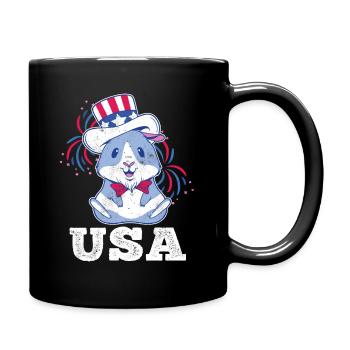 America American Pig Guinea USA 4th Of July - Tasse einfarbig - Schwarz - Rechts