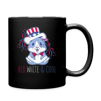 Cool American Pig Guinea USA 4th Of July - Tasse einfarbig - Schwarz - Rechts