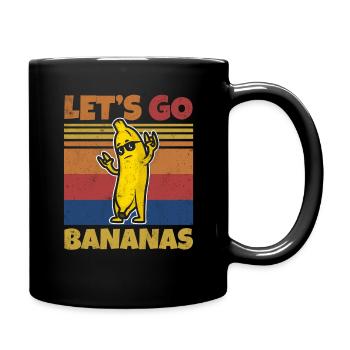 Retro Let's Bananas Funny Rocker Banana - Tasse einfarbig - Schwarz - Rechts