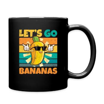 Vintage Let's Bananas Funny Banana - Tasse einfarbig - Schwarz - Rechts