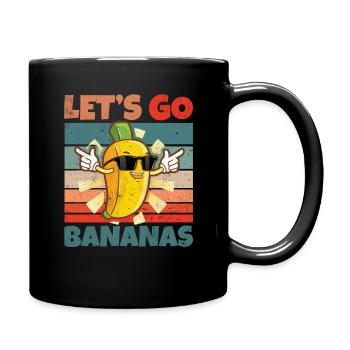 Retro Vintage Let's Bananas Funny Banana - Tasse einfarbig - Schwarz - Rechts