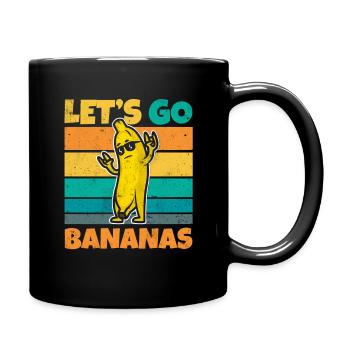 Vintage Let's Bananas Funny Rocker Banana - Tasse einfarbig - Schwarz - Rechts