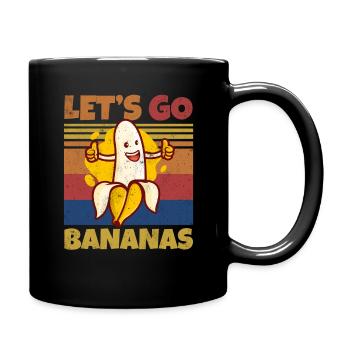 Retro Let's Bananas Funny Thumbs Banana - Tasse einfarbig - Schwarz - Rechts