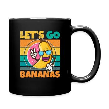 Vintage Let's Bananas Funny Peace Banana - Tasse einfarbig - Schwarz - Rechts