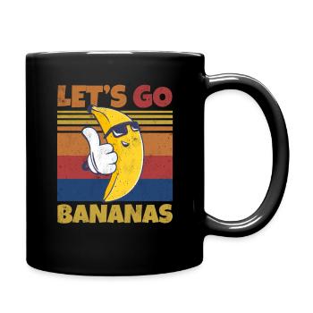 Retro Let's Bananas Funny Cool Banana - Tasse einfarbig - Schwarz - Rechts