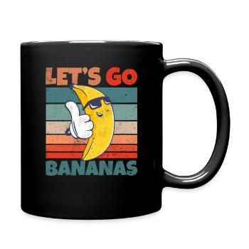 Retro Vintage Let's Bananas Funny Cool Banana - Tasse einfarbig - Schwarz - Rechts