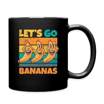 Vintage Let's Bananas Funny Crazy Banana - Tasse einfarbig - Schwarz - Rechts