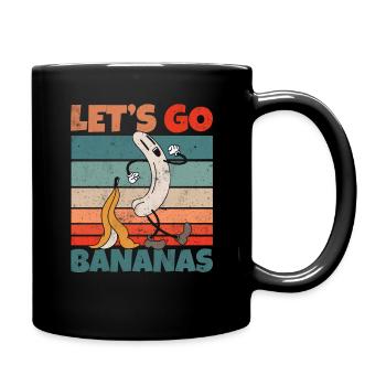 Retro Vintage Let's Bananas Funny Butt Banana - Tasse einfarbig - Schwarz - Rechts