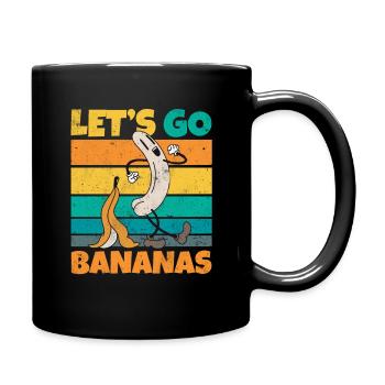 Vintage Let's Bananas Funny Butt Banana - Tasse einfarbig - Schwarz - Rechts