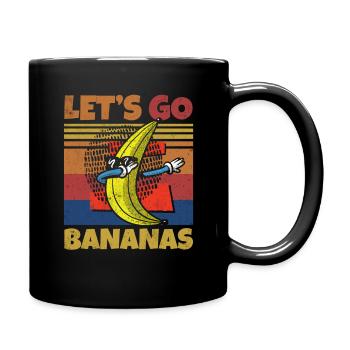 Retro Let's Bananas Funny Dab Banana - Tasse einfarbig - Schwarz - Rechts
