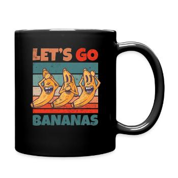 Retro Vintage Let's Bananas Funny Crazy Banana - Tasse einfarbig - Schwarz - Rechts