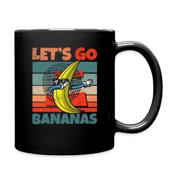 Retro Vintage Let's Bananas Funny Dab Banana - Tasse einfarbig - Schwarz - Rechts
