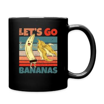Retro Vintage Let’s Bananas Drôle de banane dépouillée - Mug uni - noir - Droite