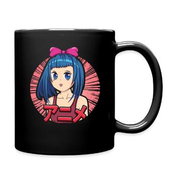 Vaporwave Japan Japanese Kawaii Girl Anime - Tasse einfarbig - Schwarz - Rechts