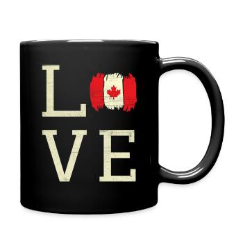 Love Canada Proud Canadian Flag Canada Day - Tasse einfarbig - Schwarz - Rechts