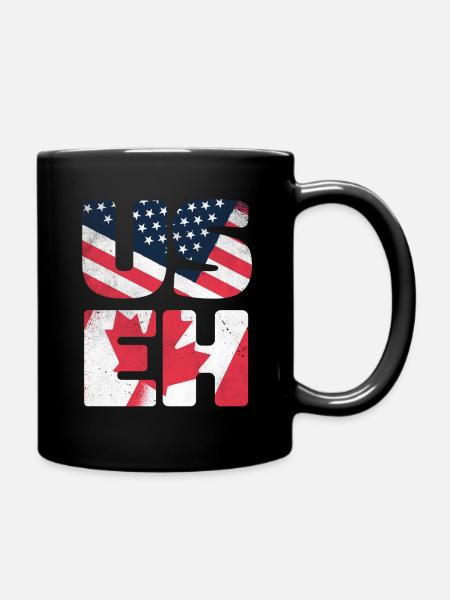 American US Canada Flag Proud Canadian Canada Day - Tasse einfarbig - Schwarz