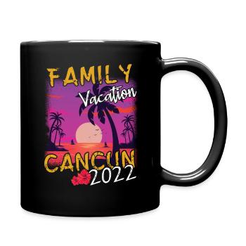 Family Vacation 2022 Tropical Hello Summer - Tasse einfarbig - Schwarz - Rechts