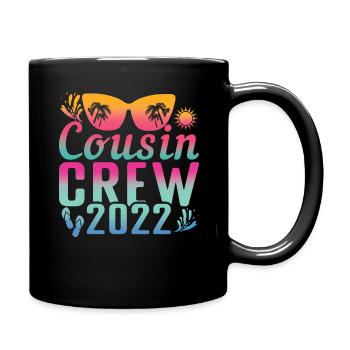 Cousin Crew Vacation 2022 Tropical Hello Summer - Full Colour Mug - black - Right