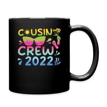 Cousin Crew 2022 Vacation Tropical Hello Summer - Full Colour Mug - black - Right